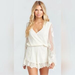Show Me Your Mumu • Loretta Romper in Garden Party Lace Cream Size Small